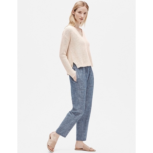 Eileen Fisher Long Sleeve V-Neck Organic Tape-Yarn Sweater Large - Picture 3 of 13